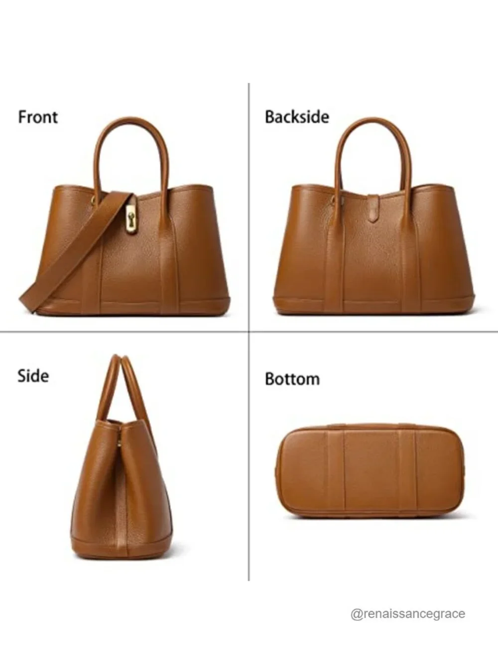 Full Grain Cowhide Leather Top Handle Satchel Bag for Women